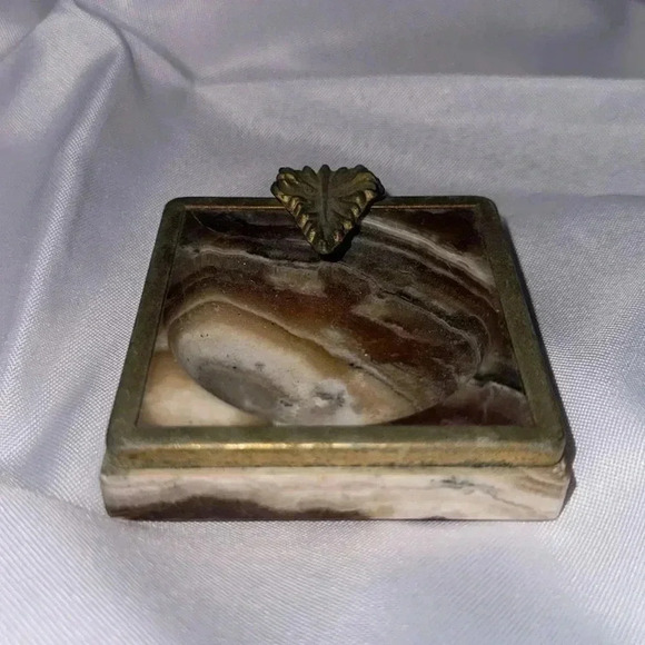 Vintage Art Deco Onyx Marble Ashtray & Heart Trinket Box Set - Picture 4 of 10